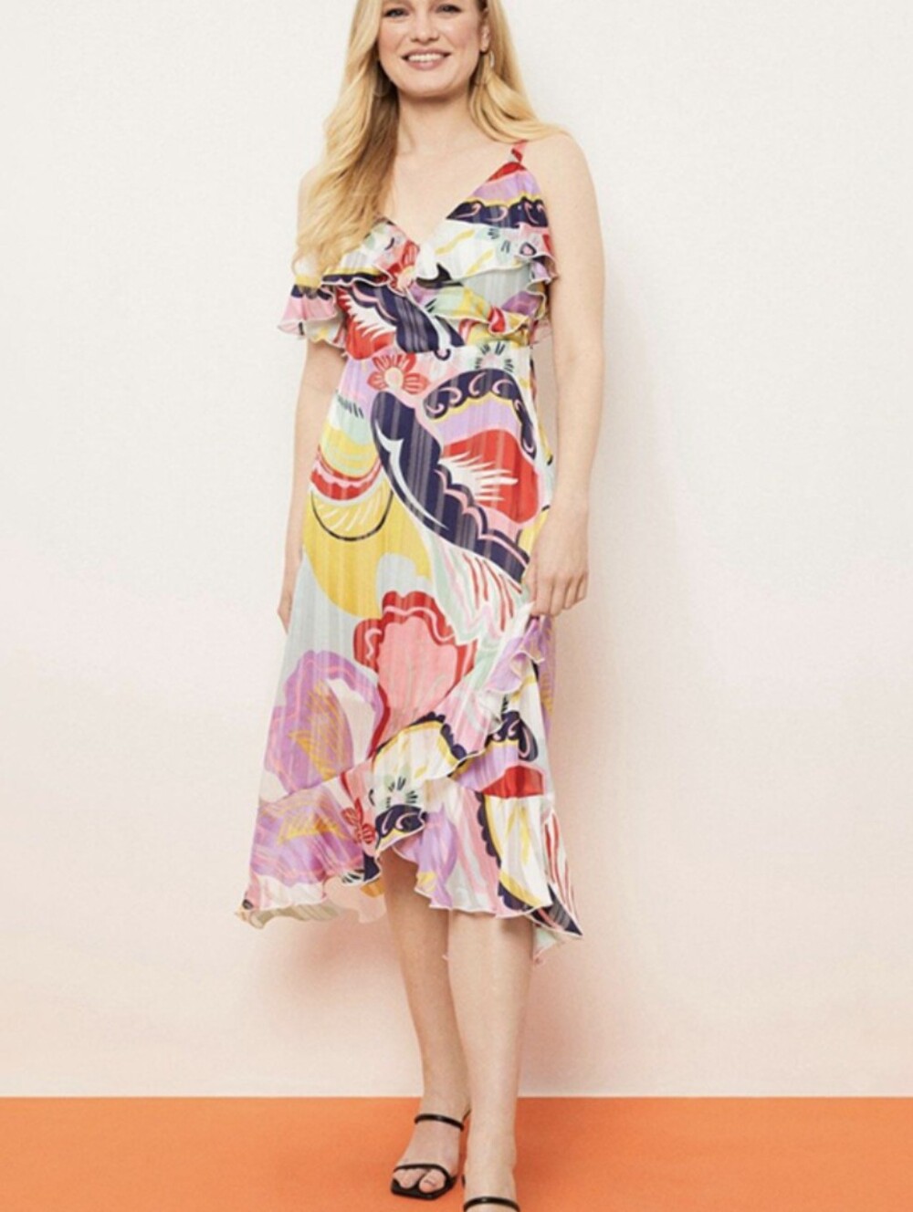 Wallis Multicolor Floral Ruffle Midi Dress - Picture 12 of 12